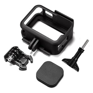 Protective Housing Case for GoPro Hero 11 10 9 Cage Skeleton Frame Holder Compatible with Go pro Hero9 Hero10 Shell Mod Cuadro Fit Go-pro Hero 11 Black with Lens Cap Cover Gopro11 9 Replacement Mount