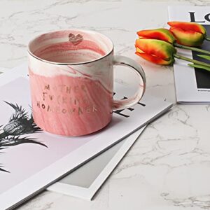 Hendson Housewarming Gifts for Women - First Home House Gifts For New Home Owner - Funny First Time House Warming Gift Ideas - Mother Homeowner - Pink Marble Mug Presents, 11.5oz Coffee Cup