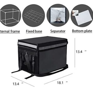 Nesthao Updated Professional Insulated Food Delivery Bag with Support Frame and Plastic Bottom Plate | Ideal for Uber Eats, Catering,Delivery Drivers, Doordash and more