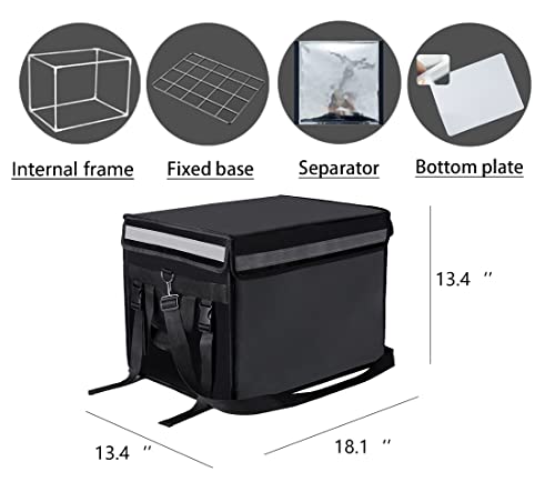 Nesthao Updated Professional Insulated Food Delivery Bag with Support Frame and Plastic Bottom Plate | Ideal for Uber Eats, Catering,Delivery Drivers, Doordash and more