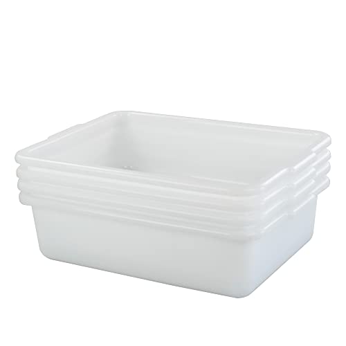 Yubine 4 Pack Small Commercial Bus Tubs, 8 L Utility Bus Tote Box, F