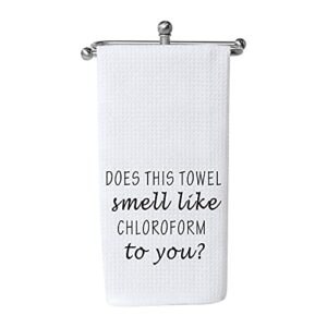 wcgxko funny decorative flour sack kitchen decor kitchen towels does this towel smell like chloroform to you (smell like chloroform)