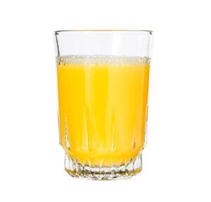 vikko 5 ounce juice glasses, heavy base small glassware for drinking orange juice, water, perfect cup for children, tasting, and small portions, old fashioned, set of 6 crystal clear glass tumblers