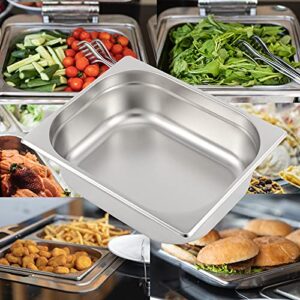 SHEUTSAN 3 Pack 1/2 Size x 4 Inches Deep, Silver Steam Table Pan 22 Gauge Stainless Steel, Anti-Clogging Hotel Catering Pan, Steam Table Water Pan for Restaurants, Hotels, Buffets