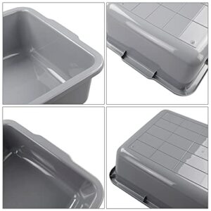 Zopnny Pack of 4 Plastic Bus Tub, Large Commercial Utility Bus Boxes Set, 35 L, Grey