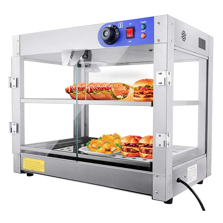 2-Tier 110V Commercial Countertop Food Pizza Warmer 750W 24x14x19 Pastry Display Case (2-Tier)