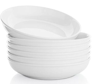 samsle 30 oz pasta bowls, white large ceramic salad, soup, dinner bowls plates, bowl set of 6, oven, microwave, dishwasher safe