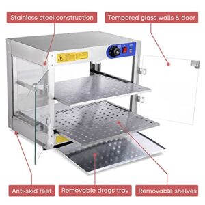 2-Tier 110V Commercial Countertop Food Pizza Warmer 750W 24x14x19 Pastry Display Case (2-Tier)