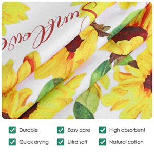 RUODON 4 Pack Sunny Sunflower Dish Towels Fast Drying Baking Kitchen Towels Tea Towels for Daily Kitchen Home Cleaning, 22.5 x 16 Inches