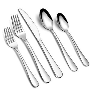vivani 20 piece silverware set service for 4, premium stainless steel flatware set, superior dishwasher safe cutlery set, utensil sets, spoons and forks set for home kitchen (v002)