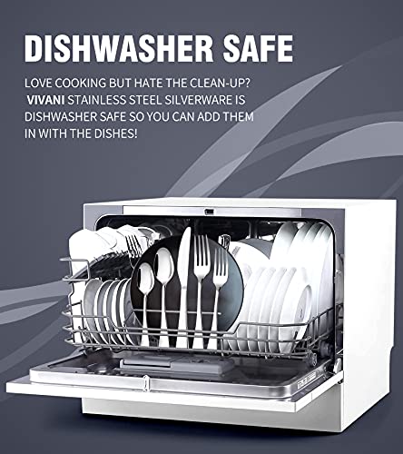VIVANI 20 Piece Silverware Set Service for 4, Premium Stainless Steel Flatware Set, Superior Dishwasher Safe Cutlery Set, Utensil Sets, Spoons and Forks Set for Home Kitchen (V002)