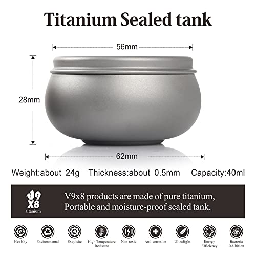 Airtight storage container with lid, airtight and waterproof containers - all made of pure titanium - keep content fresh and dry (2)