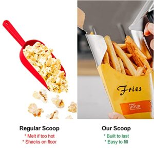 2 Pack Popcorn Scoop Stainless Steel French Fry Scooper Scoop Quick Fill Popcorn for Popcorn Machine, Speed Hand Scoop Commercial Fry Bagger Scooper for French Fries, Snacks, Ice, Dried Nuts