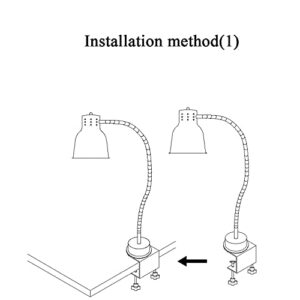 KOUWO Single Bulb Food Heat Lamp with Clamp Food Warmer Infrared Warming Light for Food Restaurant Catering Kitchen Carving Station Event