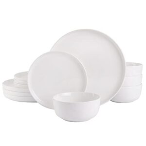 gibson home oslo 12-piece porcelain dinnerware set, white,service for 4
