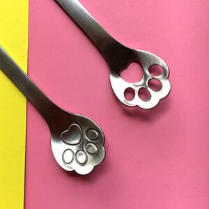 WEKTUNAA 8-Pack Cat Paw Spoon 18/10 Stainless Steel Teaspoons, Sugar, Coffee, Cake, Dessert, Ice Cream Spoon Stirring Spoon, 5.9 inch