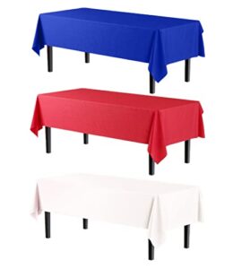 exquisite 4th of july tablecloths combo 12-pack of rectangle 4 red 4 white & 4 blue july 4th tablecloth - perfect fourth of july tablecloth disposable plastic table cover fourth of july