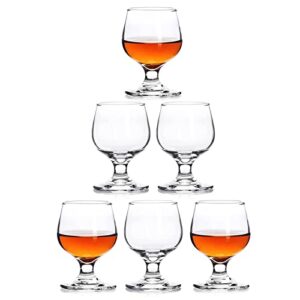 valeways shot glasses, 3.5oz shot glass set of 6/clear shot glasses/cute shot glasses/perfect for tasting brandy/glass snifters