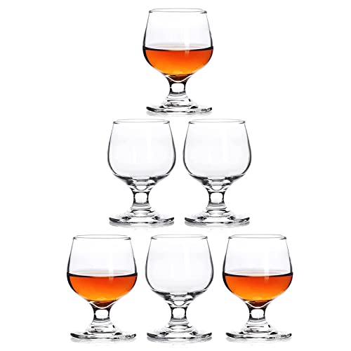 Valeways Shot Glasses, 3.5oz Shot Glass Set of 6/Clear Shot Glasses/Cute Shot Glasses/Perfect for Tasting Brandy/Glass Snifters