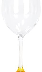 Red Co. Set of 6 Classic Clear Plastic 12 Ounce Outdoors Wine Glasses with Colored Bases