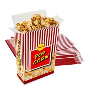mt products small popcorn boxes for party - 1 oz. (pack of 50) - #2 popcorn buckets with close top - great for movie theater, circuses, and stadium