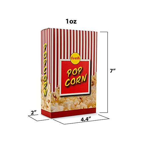 MT Products Small Popcorn Boxes for Party - 1 oz. (Pack of 50) - #2 Popcorn Buckets With Close Top - Great for Movie Theater, Circuses, and Stadium