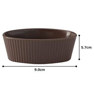 Unbreakable Heat Resistant Cocotte Small Plate, Souffle, Brown, 3.5 x 2.4 x 1.2 inches (9 x 6 x 3 cm), Capacity 2.5 fl oz (75 cc), Pack of 5, Heat Resistant up to 412°F (200°C), Microwave and Dishwasher Safe, Commercial Use, Cafe, Restaurant,