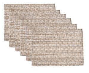 urban villa placemats for dining table 100% cotton placemats 14''x20'' over sized tablemats set of 6 placemats egg shell two tone tablemats for family dinners wedding parties everyday use placemats