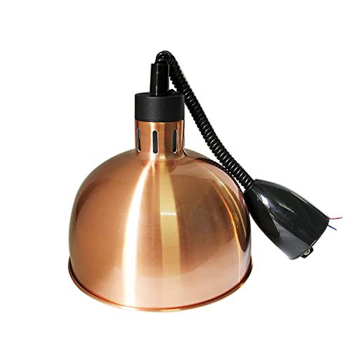 Food Warmer Lights Hanging Heating Lamp Retractable Heating Lamp for Buffet Restaurant (Dia.29cm) (Champagne)