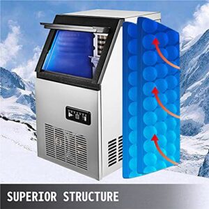 Electric Ice Cube Making Machine Stainless Steel Generator Liquid Freezer for Restaurants Coffee Shops Home Commercial Use