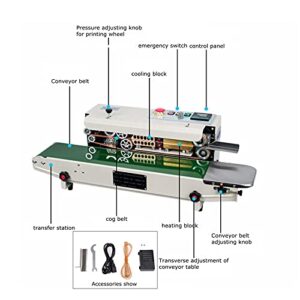 INTSUPERMAI Automatic Continuous Sealing Machine Vertical FR770 Auto Impulse Bag Sealer Machine with Digital Display