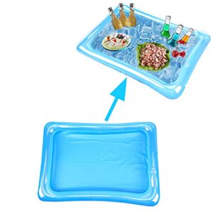 6 Pack Inflatable Ice Serving Bar, Salad Ice Tray Food Drink Containers BBQ Picnic Ice Food Drinks Buffet Server Tray for Indoor Outdoor Party