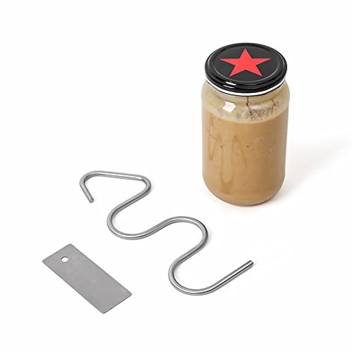 Lervont Natural Peanut Butter Stirrer Fits 12-30 oz Jars | Stainless Steel | for Mixing Various Butter & Jam