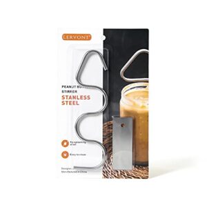 Lervont Natural Peanut Butter Stirrer Fits 12-30 oz Jars | Stainless Steel | for Mixing Various Butter & Jam