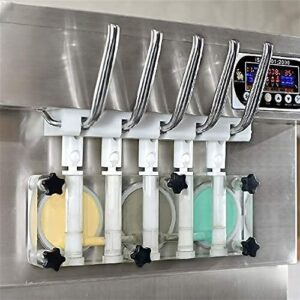 Kolice Commercial 5 Flavors Soft Ice Cream Machine, 3+2 Mixed Flavors Gelato Ice Cream Maker-ETL Certificate, Upper Tanks Refrigerated, Full Transparent Dispenser Set