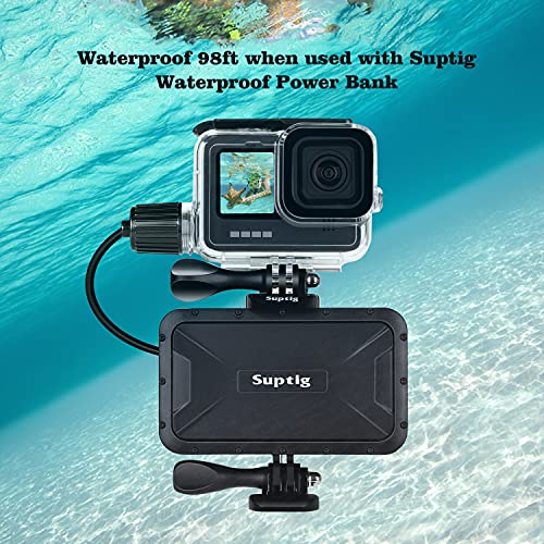 Suptig Waterproof Housing Case Waterproof Case Dive Case Charging Case Compatible for Gopro Hero 11 Hero 10 Hero 9 Black Waterproof 164Ft