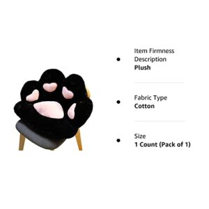 LeCas, Cat Paw Cushion Cute Seat Cushion Lazy Sofa Office Chair Cushion Bear Paw Warm Skin-Friendly Floor Mat Plush Seat Pad for Comfortable and Health (27.6x23.6 in, Black), Heart-shaped Black