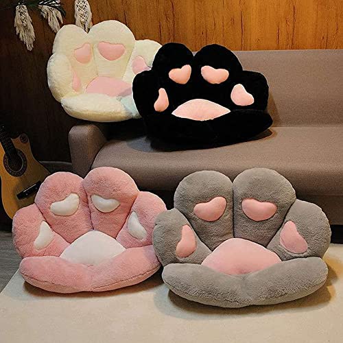 LeCas, Cat Paw Cushion Cute Seat Cushion Lazy Sofa Office Chair Cushion Bear Paw Warm Skin-Friendly Floor Mat Plush Seat Pad for Comfortable and Health (27.6x23.6 in, Black), Heart-shaped Black