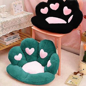 LeCas, Cat Paw Cushion Cute Seat Cushion Lazy Sofa Office Chair Cushion Bear Paw Warm Skin-Friendly Floor Mat Plush Seat Pad for Comfortable and Health (27.6x23.6 in, Black), Heart-shaped Black