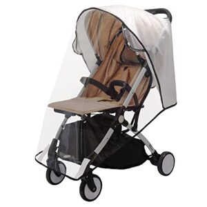 baby stroller rain cover, bemece universal stroller accessory - waterproof windproof travel weather shield thick & durable protect from dust and snow with breathable ventilation mesh clear visibility