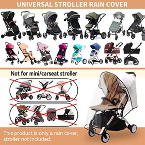 Baby Stroller Rain Cover, bemece Universal Stroller Accessory - Waterproof Windproof Travel Weather Shield Thick & Durable Protect from Dust and Snow with Breathable Ventilation Mesh Clear Visibility