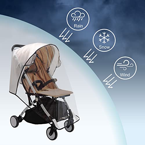 Baby Stroller Rain Cover, bemece Universal Stroller Accessory - Waterproof Windproof Travel Weather Shield Thick & Durable Protect from Dust and Snow with Breathable Ventilation Mesh Clear Visibility