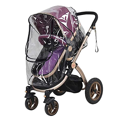 Stroller Rain Cover, Pram Rain Cover Waterproof Transparent Can Be Folded for Stroller for Baby