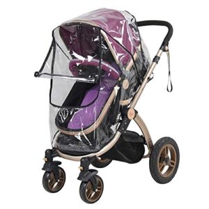 Stroller Rain Cover, Pram Rain Cover Waterproof Transparent Can Be Folded for Stroller for Baby