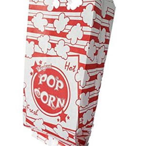 Concession Essentials 1 Oz Popcorn Bags. Pack of 500 Count. Printed Paper Popcorn Bags