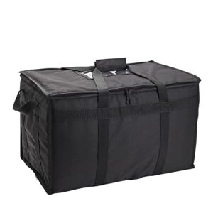 stockroom plus commercial insulated food delivery bag with handles and zipper top for hot and cold food delivery (xxl 23x14x14.5 in, black)