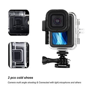 YALLSAME Waterproof Case Dive Housing for GoPro Hero 11 10 9 Black Action Camera, Support Deepest 196 ft Underwater Pritective, Ideal for GoPro 11 10 9 Scuba Diving Snorkeling Underwater Photography