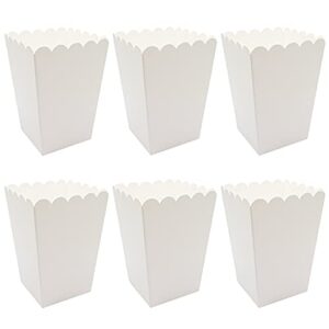 24 pack white popcorn boxes for party (2.2 x 4.2 x 3 in)