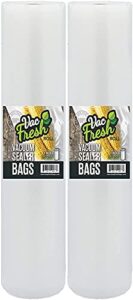 vac fresh food vacuum sealer rolls (2, 15" x 50') 3.5mil embossed food storage bags, vacuum seal bags for meal prep, sous vide bags for cooking (100 feet)