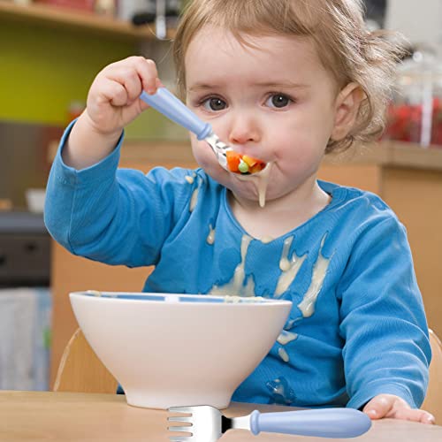 6 Pieces Toddler Spoons Baby Spoons for Self-Feeding, Stainless Steel Kids Spoons with Round Handle Metal Toddler Utensils Children's Silverware Set BPA Free, Dishwasher Safe